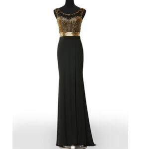 Xtreme Black and Gold Prom Dress with Beading size 10